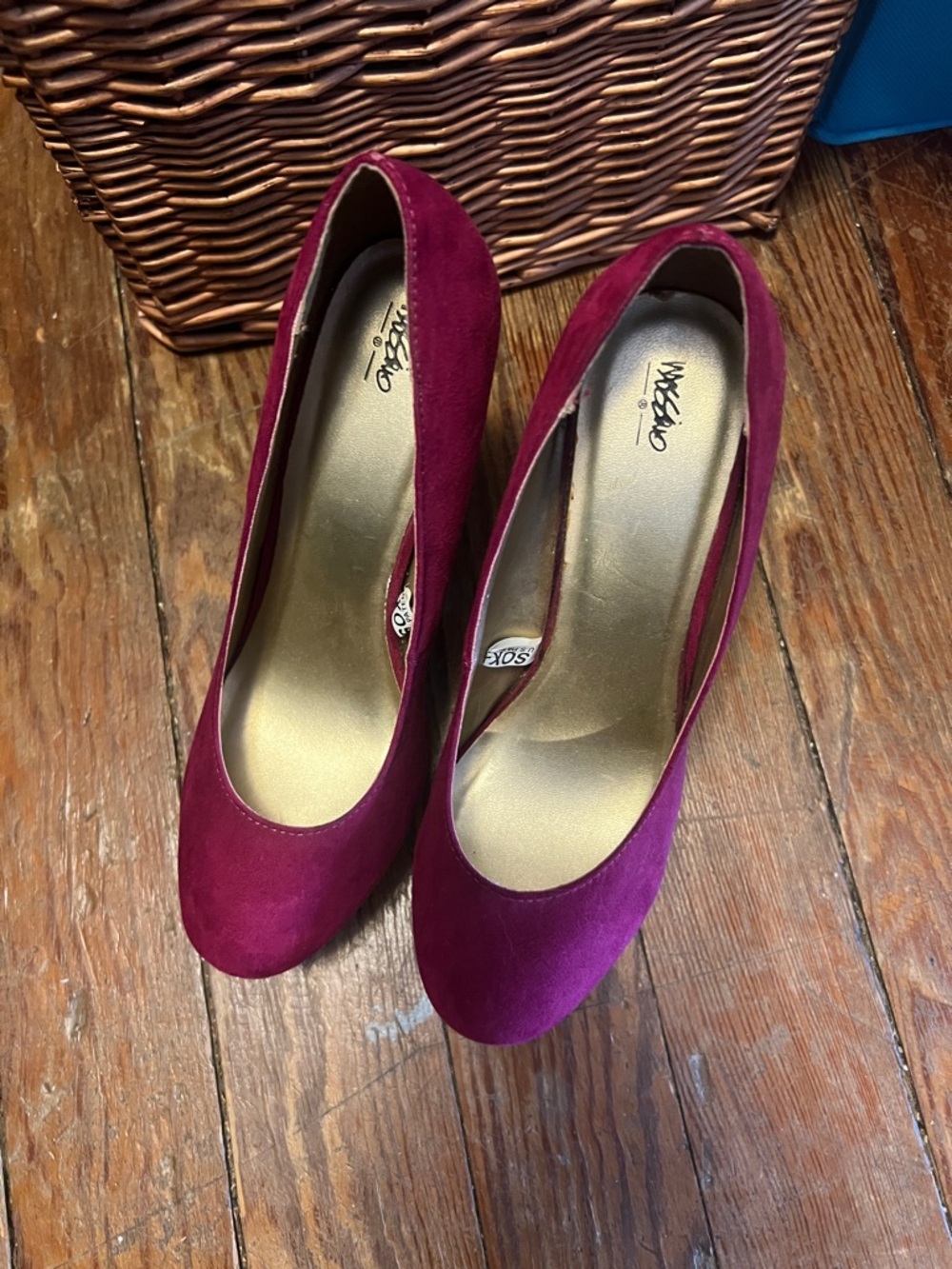 Windsor Smith Plum Suede Round-Toe Pumps
